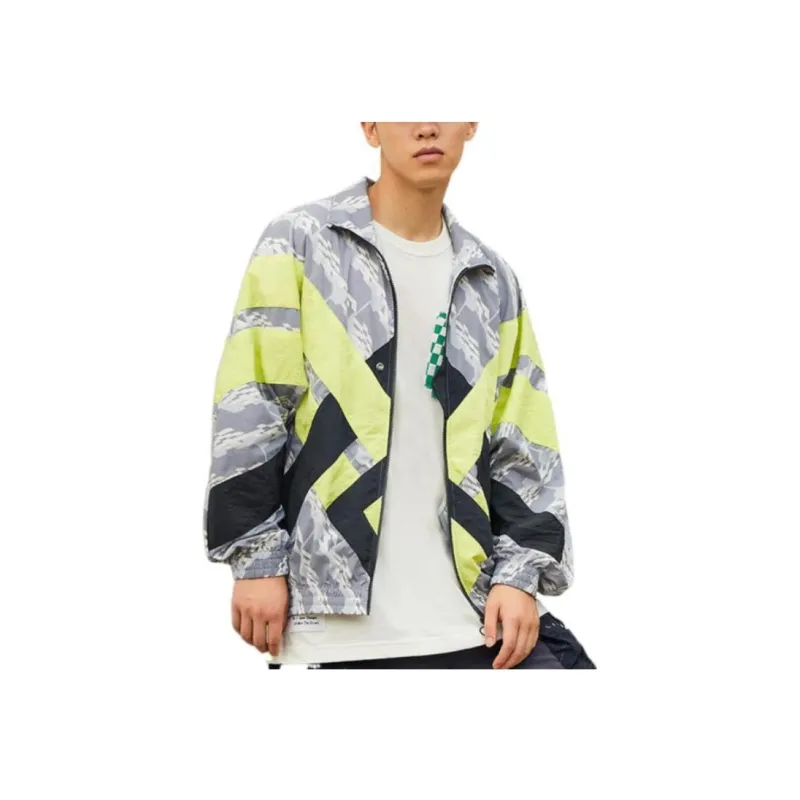 LiNing Jackets Men All Over Print Patchwork Black & Fluorescent Green & Alpha Hydroxy Acids Green-2