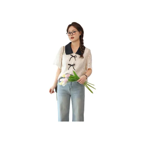 DAMABAIFENBAI 베이지 여성 셔츠