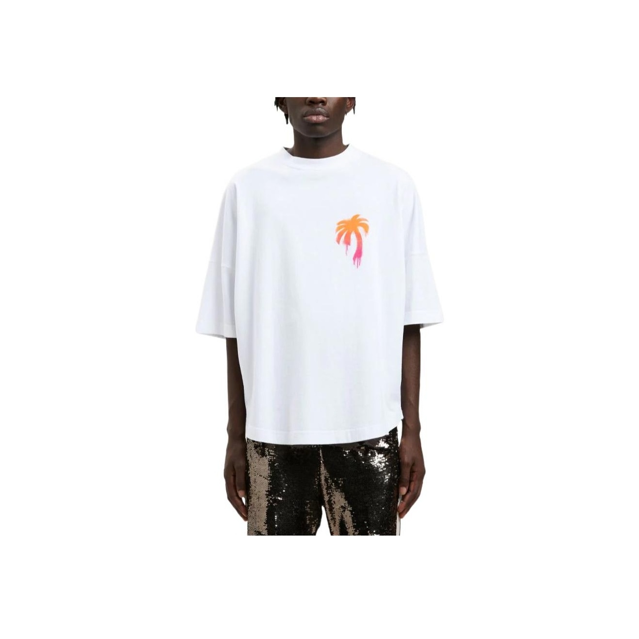 PALM ANGELS Sprayed Palm Logo Over T-Shirt L - POIZON