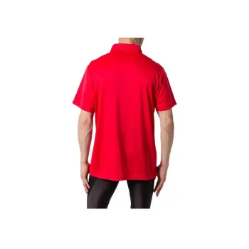 Asics Button down Polo Shirts Men Red
