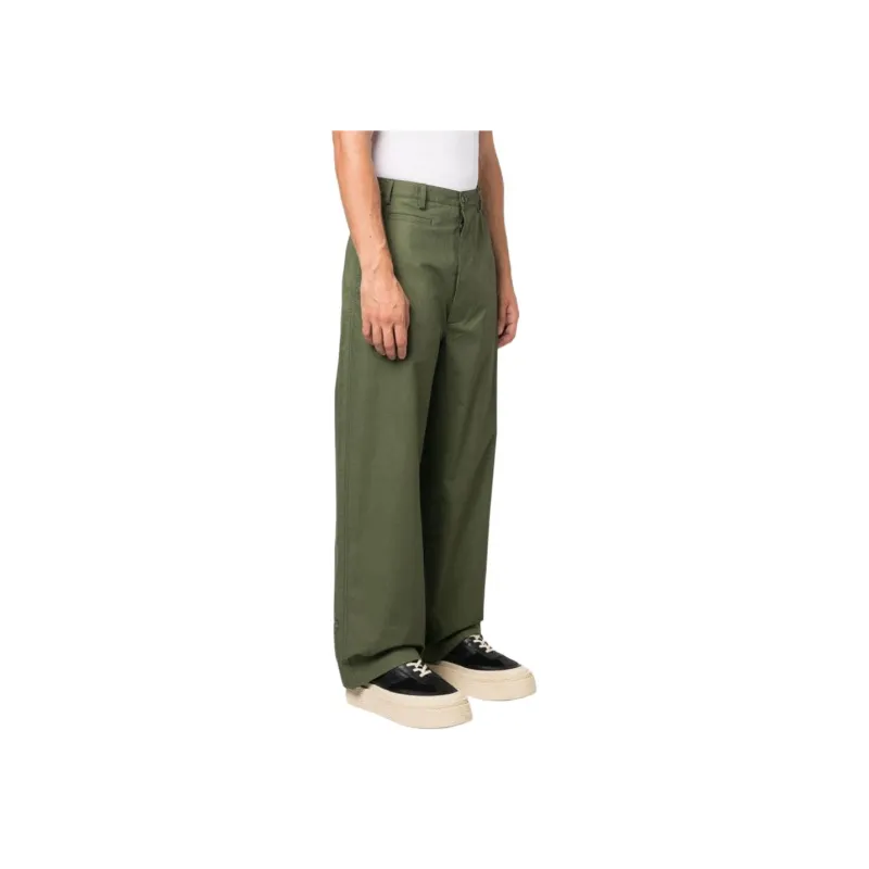KENZO Logo Patch Mid-Rise Wide-Leg Trousers-4