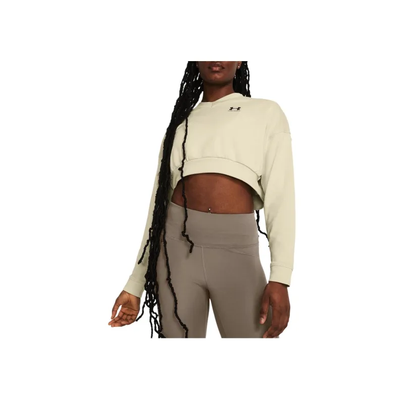 Under Armour UA Rival Terry Oversized Crop Sweatshirt Women's Khaki-0