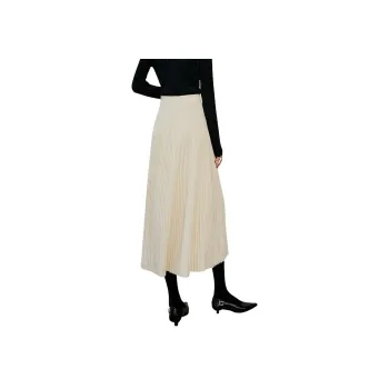 Late White Casual Long Skirts Women's Ecru