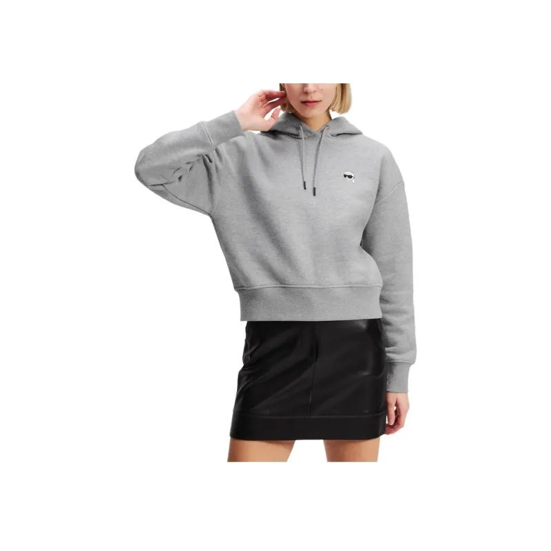 KARL LAGERFELD / Karl Lagerfeld Jeans Ikon patch Cropped Hoodie-2