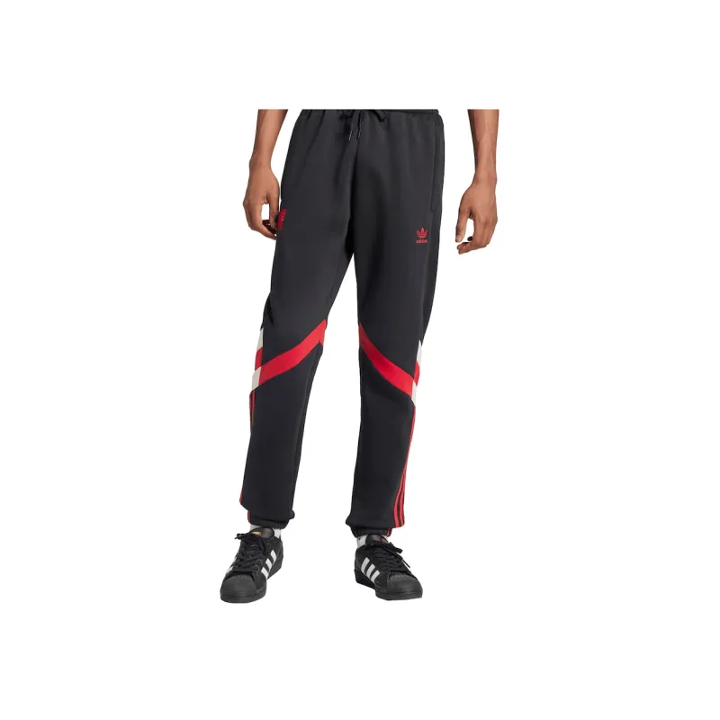 Adidas Originals Knitted Sports Pants Men's Black/Red-2