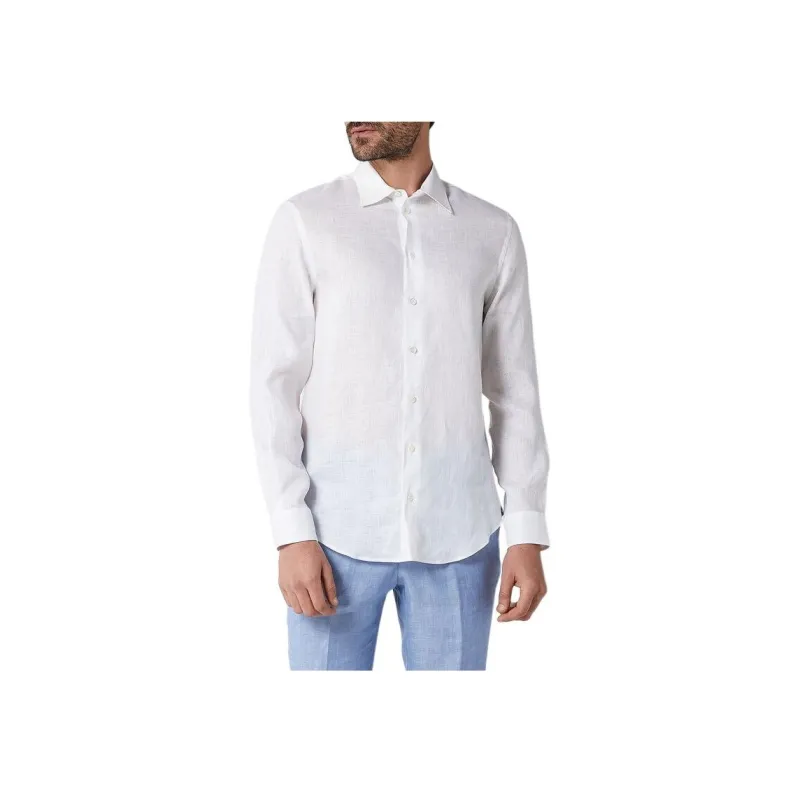 EMPORIO ARMANI Guru Collar Chambray Shirt-4