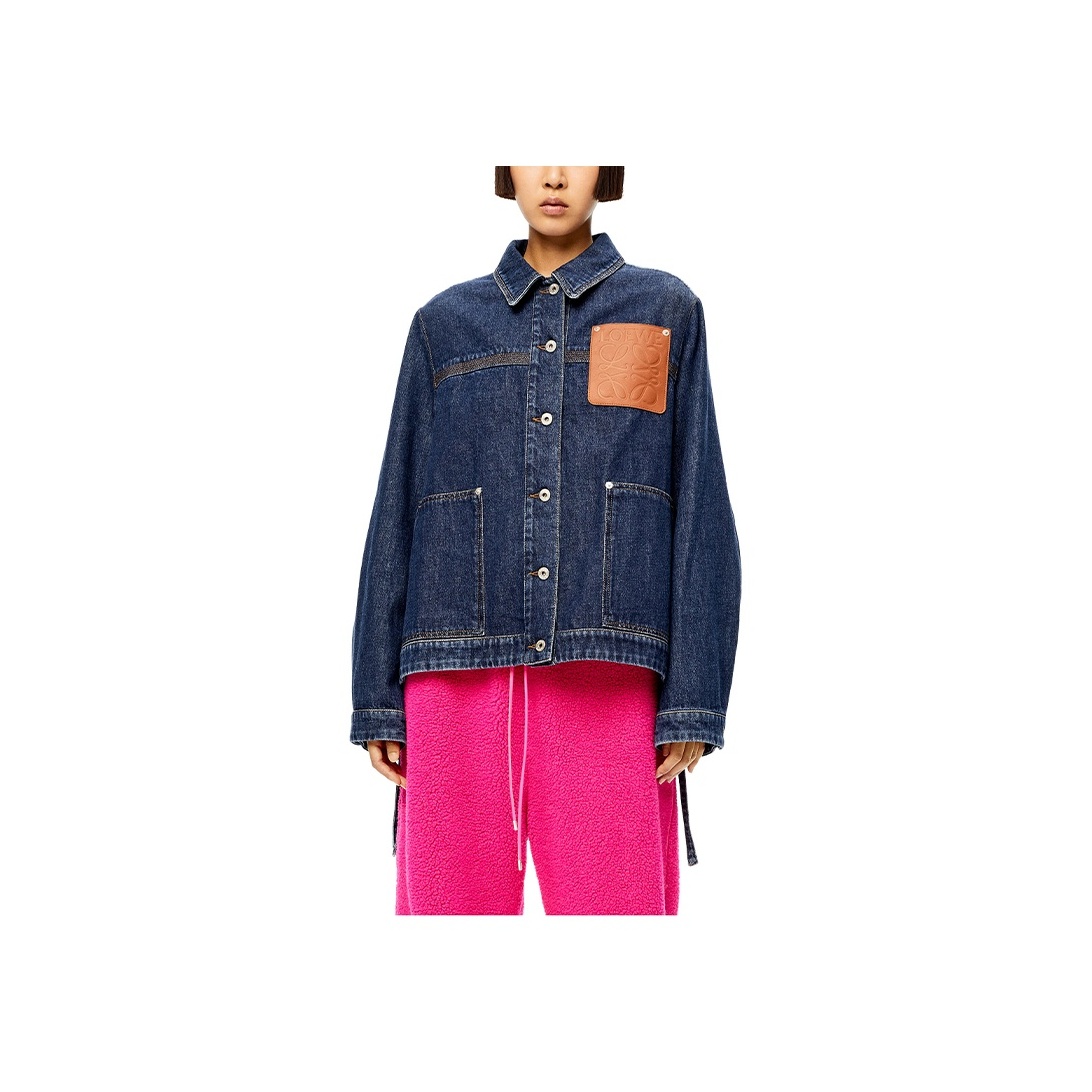 LOEWE Denim Jackets Women's Blue - POIZON