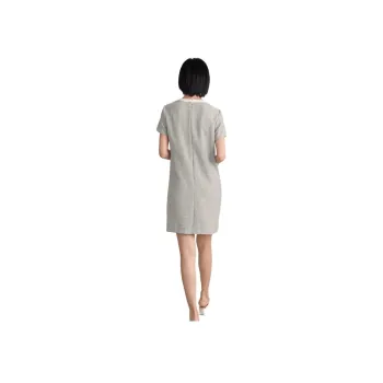 IHIMI Short Sleeved Dress Women's Gray Beige