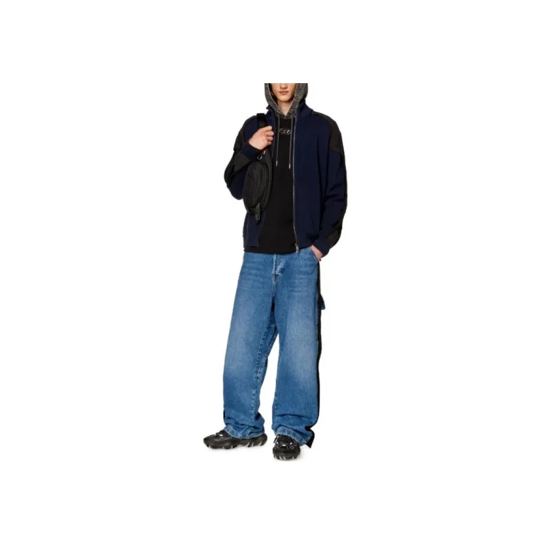 DIESEL K Leuca Logo Patch Zip Up Cardigan-4
