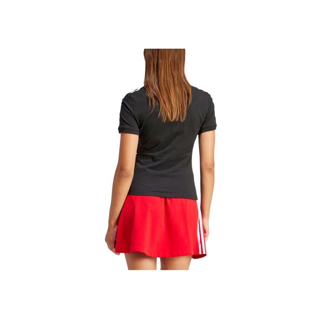 ☆Adidas☆Adicolor 3-Stripes V-Neck Slim Tee Red Adidas Originals Adicolor 3-Stripes V-Neck Slim Tee - POIZON