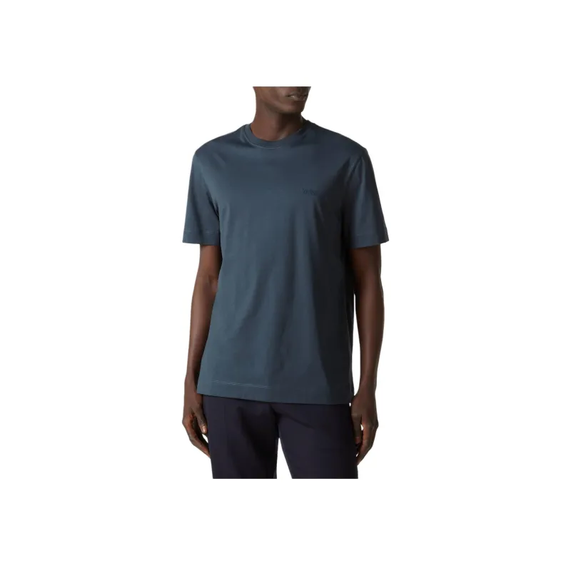 Ermenegildo Zegna Logo Embroidered Crewneck T Shirt-2