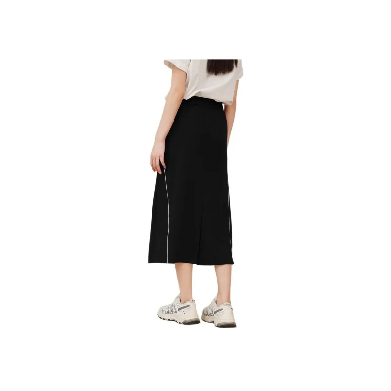 EICHITOO SS24 Casual Long Skirts Women's Black-1