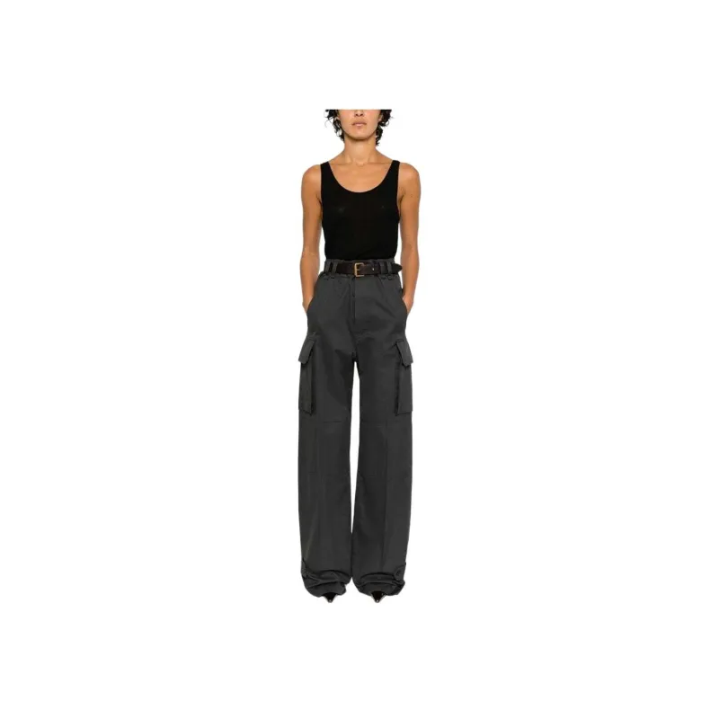 SAINT LAURENT Organic cotton Wide leg Trousers-1