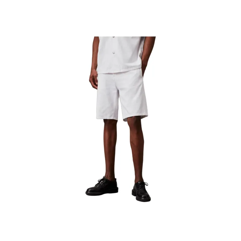CALVIN KLEIN Denim Shorts Europe Version Men's White-0