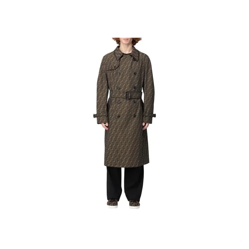 FENDI Ff Motif Belted Trench Coat-2