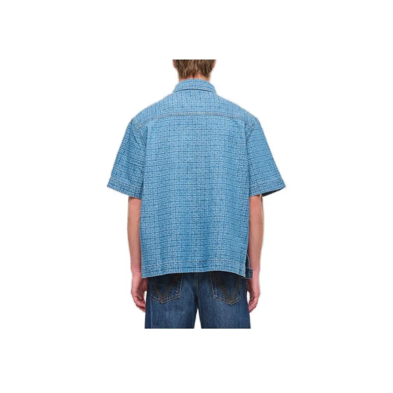 Givenchy Short Sleeve Boxy Fit Denim Shirt-3