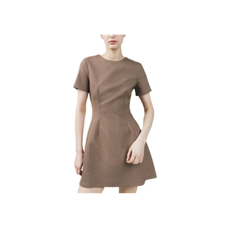 ZARA ZW Series Short Sleeved Dress Women's Toffee-3