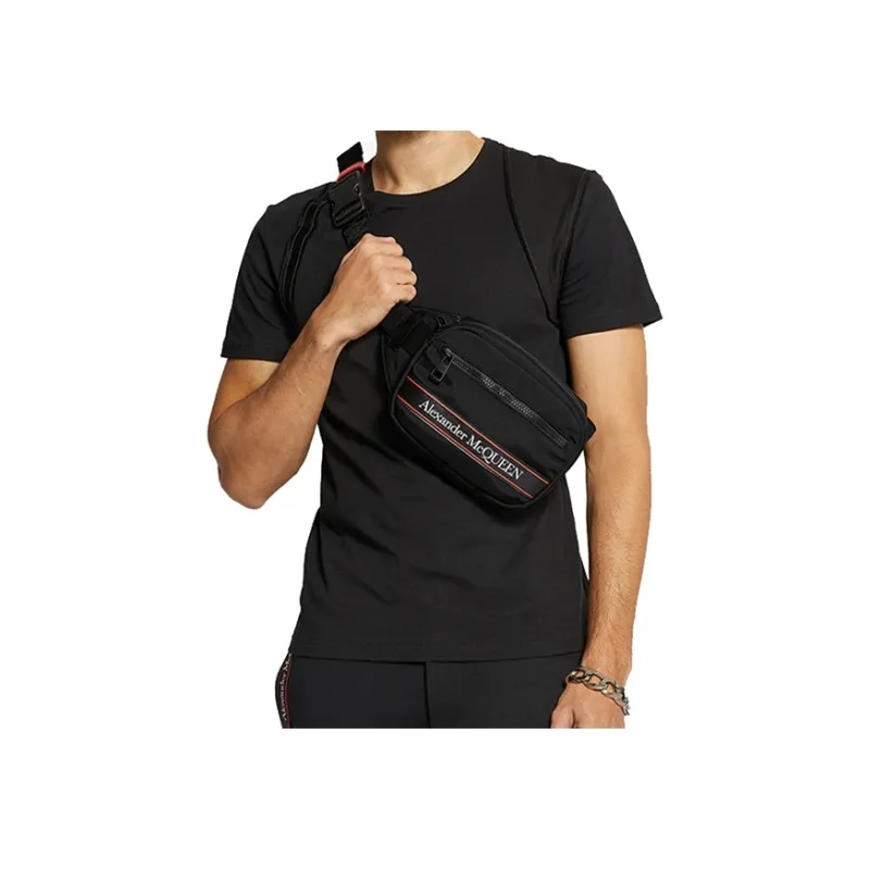 Alexander McQueen Cow Leather Sling Bag Men's Black-5