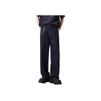 ALL IN Jeans Men Swallow's Neck Blue