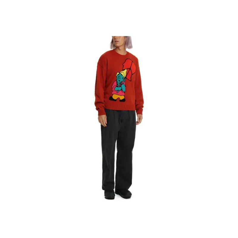 Brain Dead GNOME SWEATER Sweater Unisex Red-2