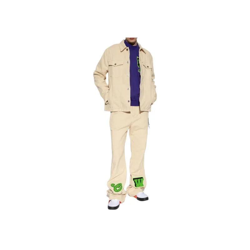 OFF WHITE Embroidered motif Denim Shirt-4