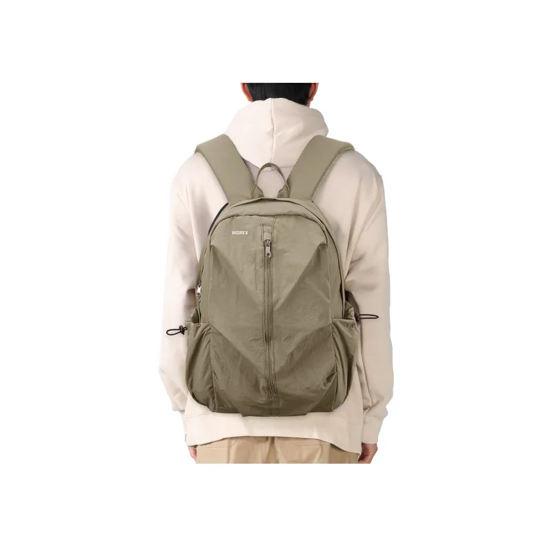 RIOREX Fabric Computer Travel Bag Backpack Unisex Black/Ecru/Dusty Pink/Gray Green/Khaki-37