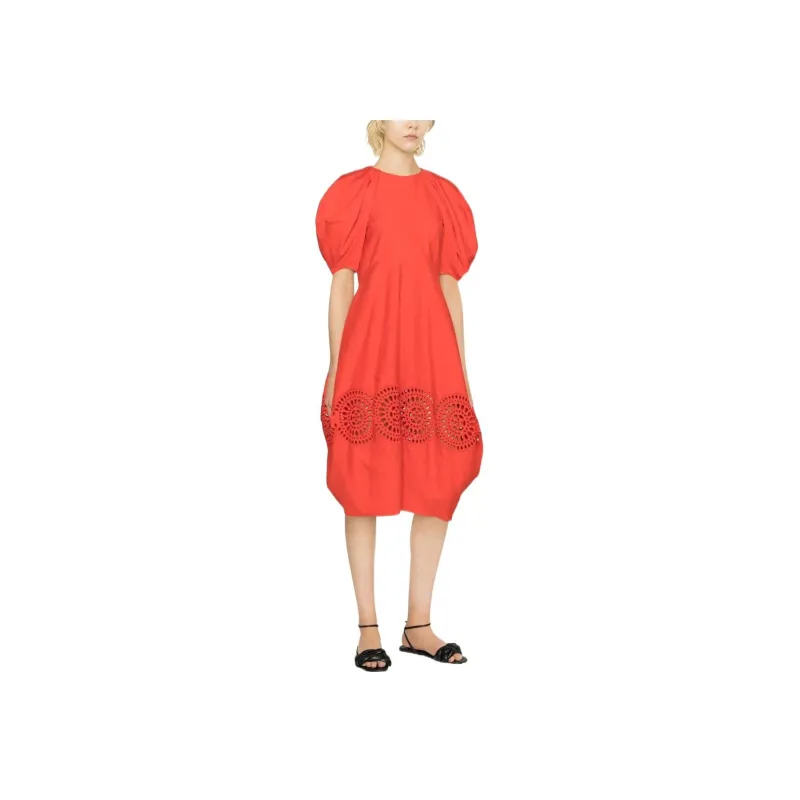 Stella McCartney Cut Out Puff Sleeved Midi Dress-1