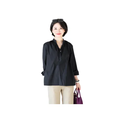 RUIENCO. 블랙 여성 셔츠