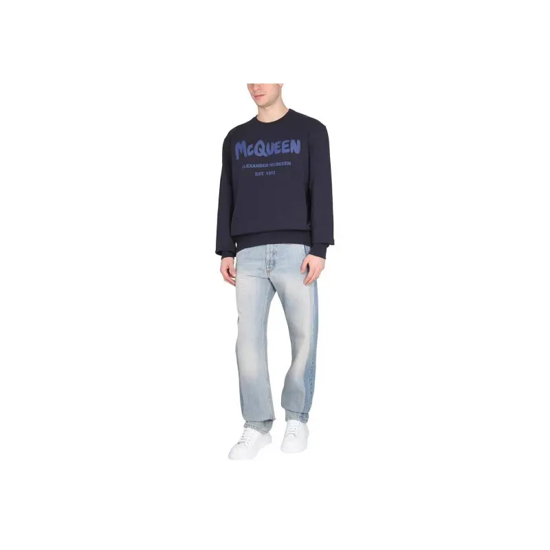 Alexander McQueen Graffiti Logo print Sweatshirt-3