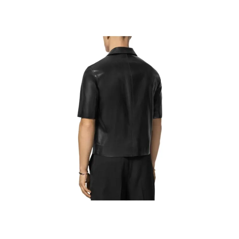 VERSACE Leather Blouson Overshirt-1