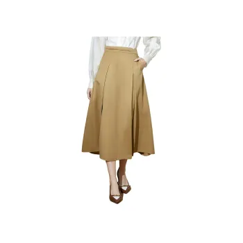 SMEN Casual Long Skirts Women's Khaki