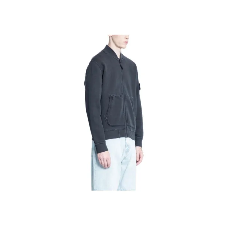 STONE ISLAND Logo Patch Zipped Sweatshirt-2