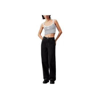 CALVIN KLEIN Tank Top Women's Black White Stripes