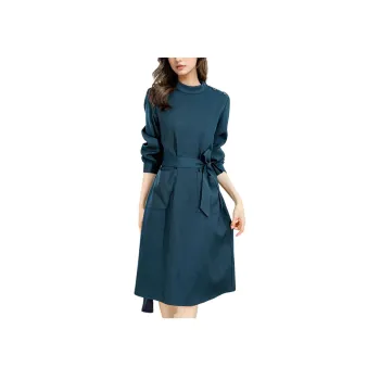 Wbwq Long Sleeved Dresses Women's Peacock Blue