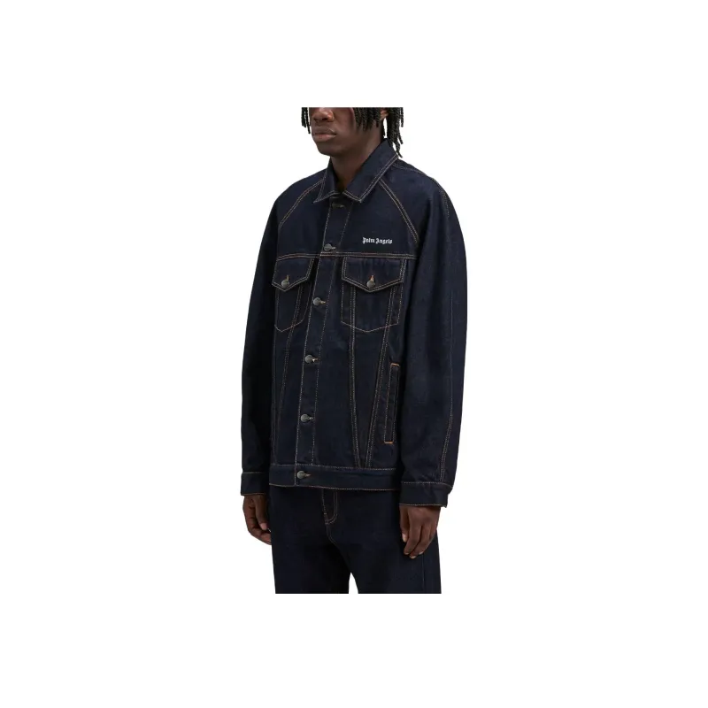 PALM ANGELS Embroidered logo Denim Jacket-3