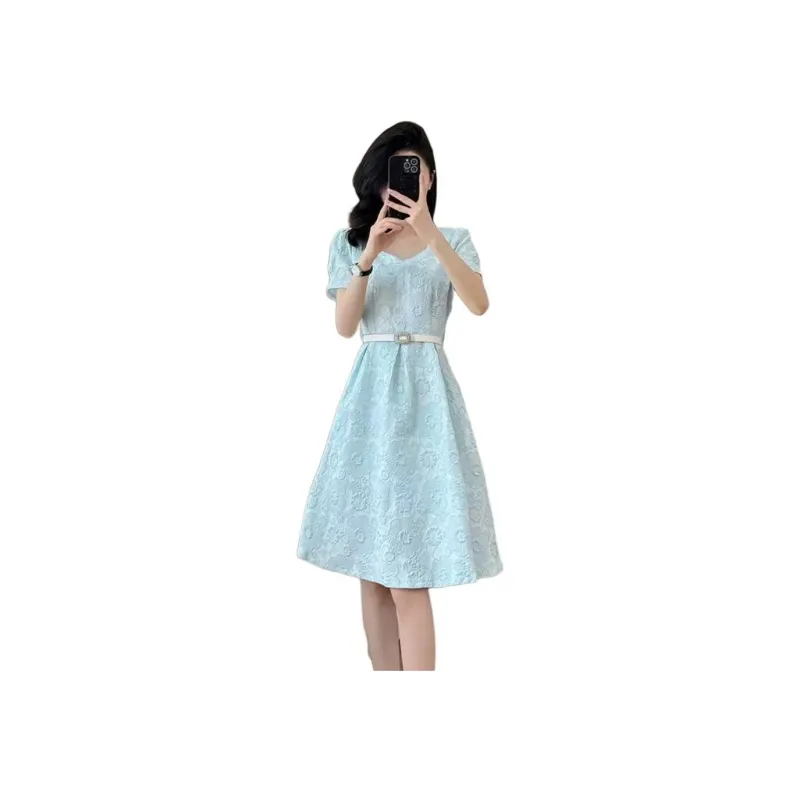 KEAB Short Sleeved Dress Women's Light Blue-3