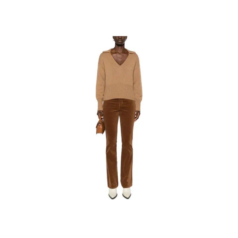 L'AGENCE Stevie Mid-rise Flared Velvet Trousers-1