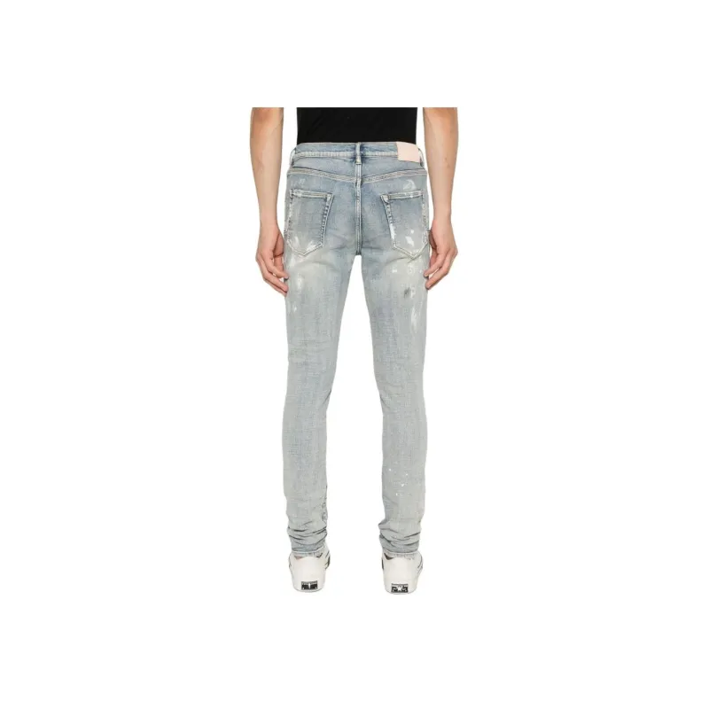 Purple Brand Light Indigo Paint Blowout Jean-4