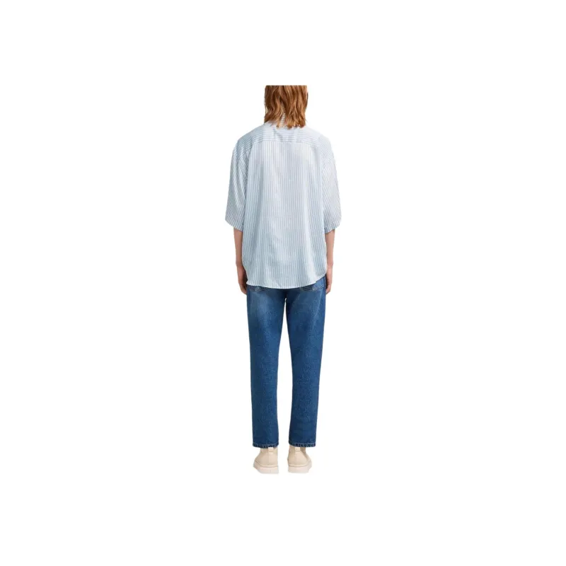 Ami Paris Ami De Coeur Striped Button Up Shirt-2