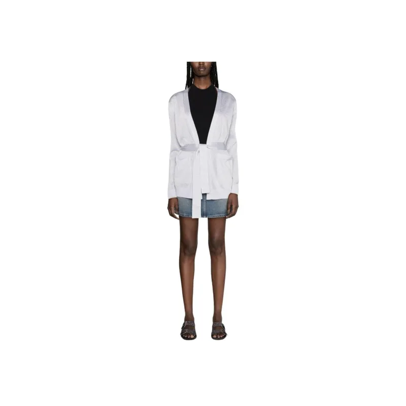 MISSONI Metallic-Threading V-Neck Belted Cardigan-1