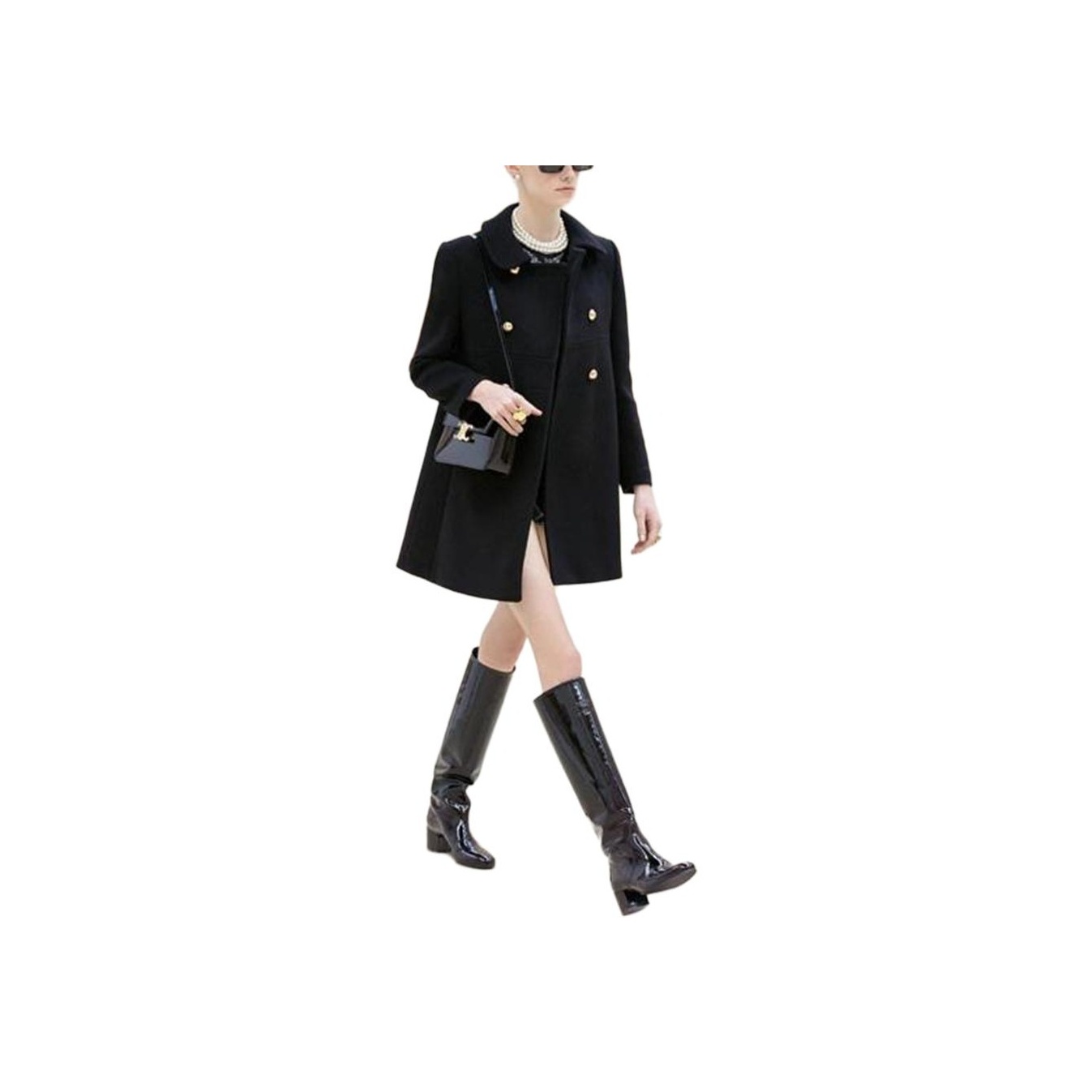 関税込 Celine VICTORINE COAT IN IN DOUBLE FACED CASHMERE CELINE Victorine Double-Breasted Coat - POIZON