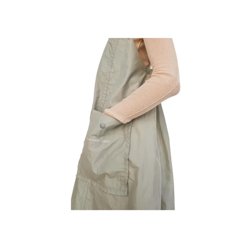 ZARA x And Wander SS25 Slip Dress Women's Light Green-5