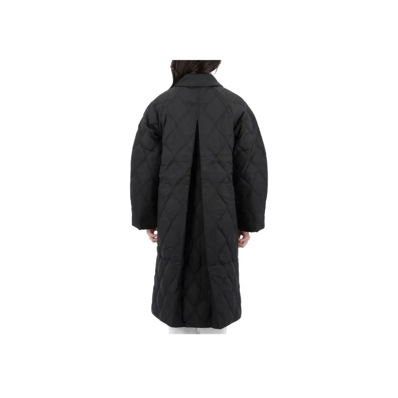 GANNI Mid Length Quilted Coat-3