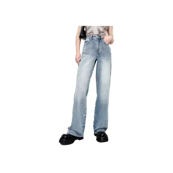 ELF SACK Jeans Women's Washed Denim Blue