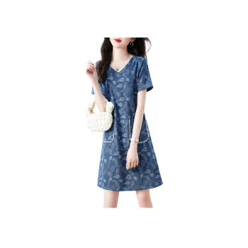 XWI Short Sleeved Dress Women's Denim Blue