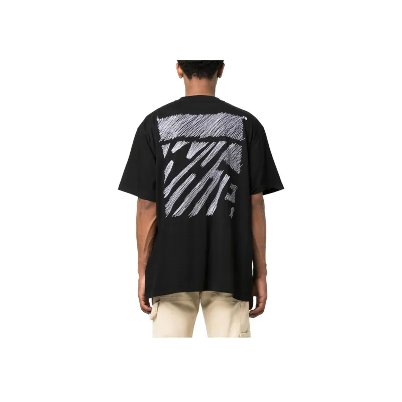 OFF WHITE Scribble Diag Printed Crewneck T Shirt-2