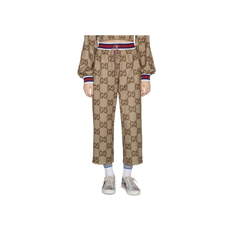 GUCCI Chinese New Year SS22 Knitted Sports Pants Women's Camel-1