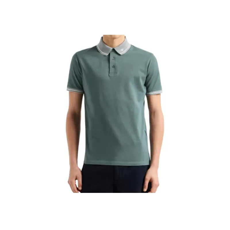 EMPORIO ARMANI Piqué Polo Shirt With Piped Collar-2