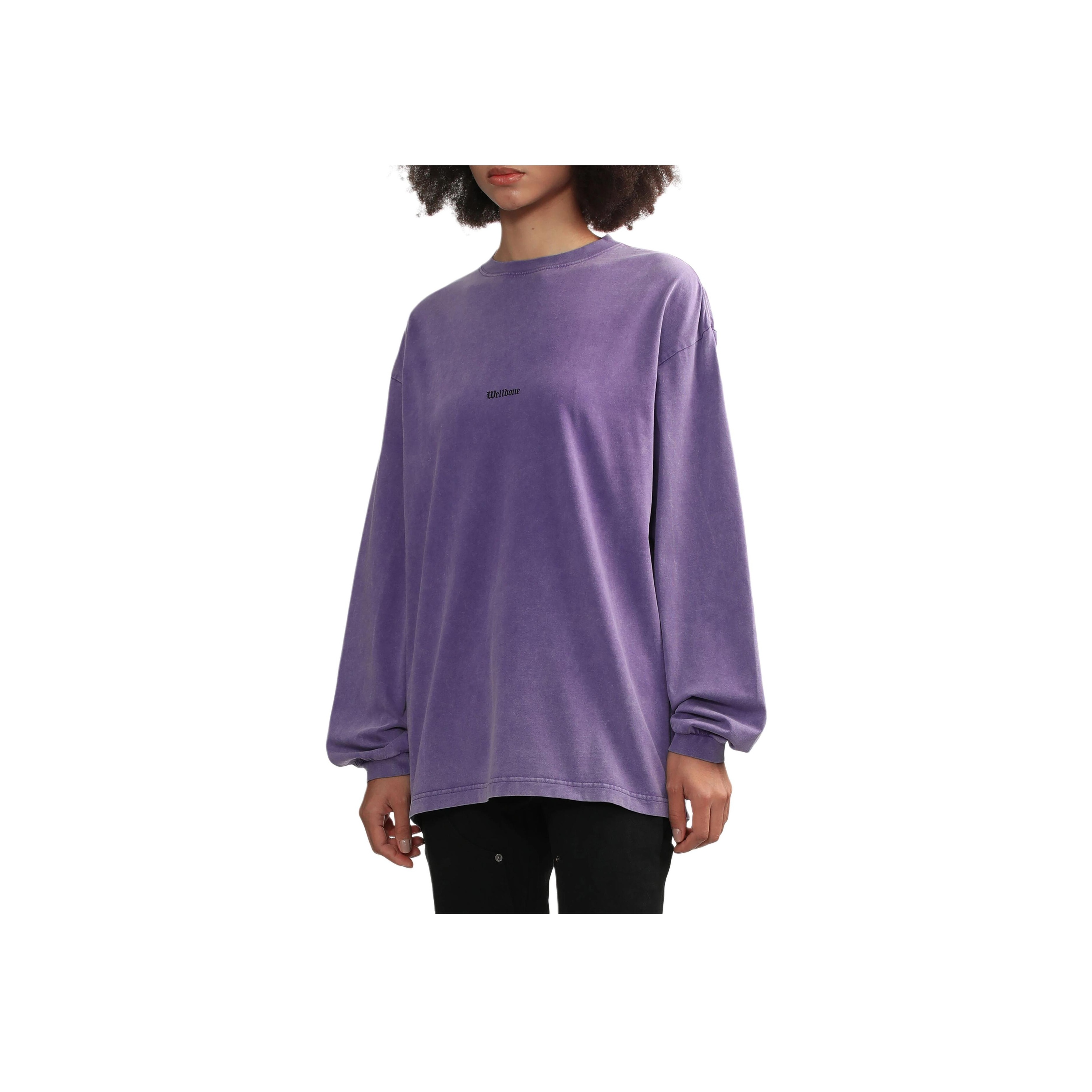 【関税込み】We11done パープル コットン 長袖Tシャツ WE11DONE Graphic-print Cotton T-shirt - POIZON