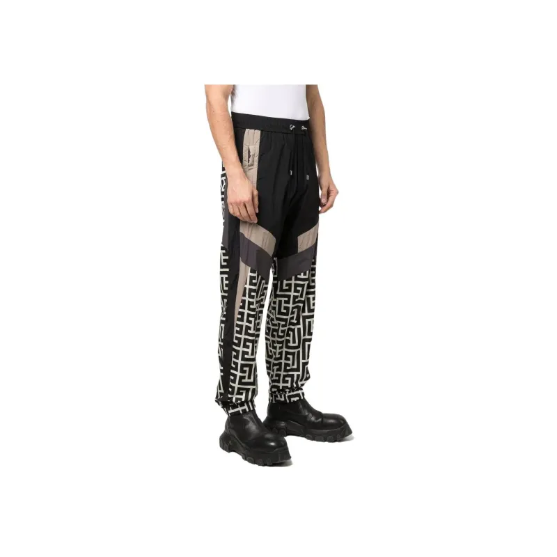 BALMAIN Colour blocked Monogram Track Pants-3